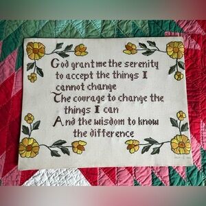 Vintage Unframed Crewel Work 1971
